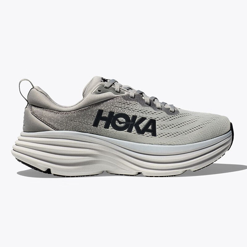 HOKA ONE ONE Bondi 8 Gray non-slip men's and women's running shoes training shoes