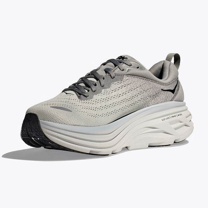 HOKA ONE ONE Bondi 8 Gray non-slip men's and women's running shoes training shoes