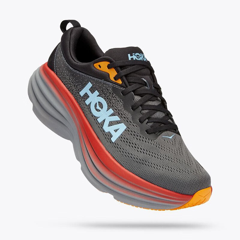 HOKA ONE ONE Bondi 8 Black-gray trendy lightweight men's and women's running shoes training shoes