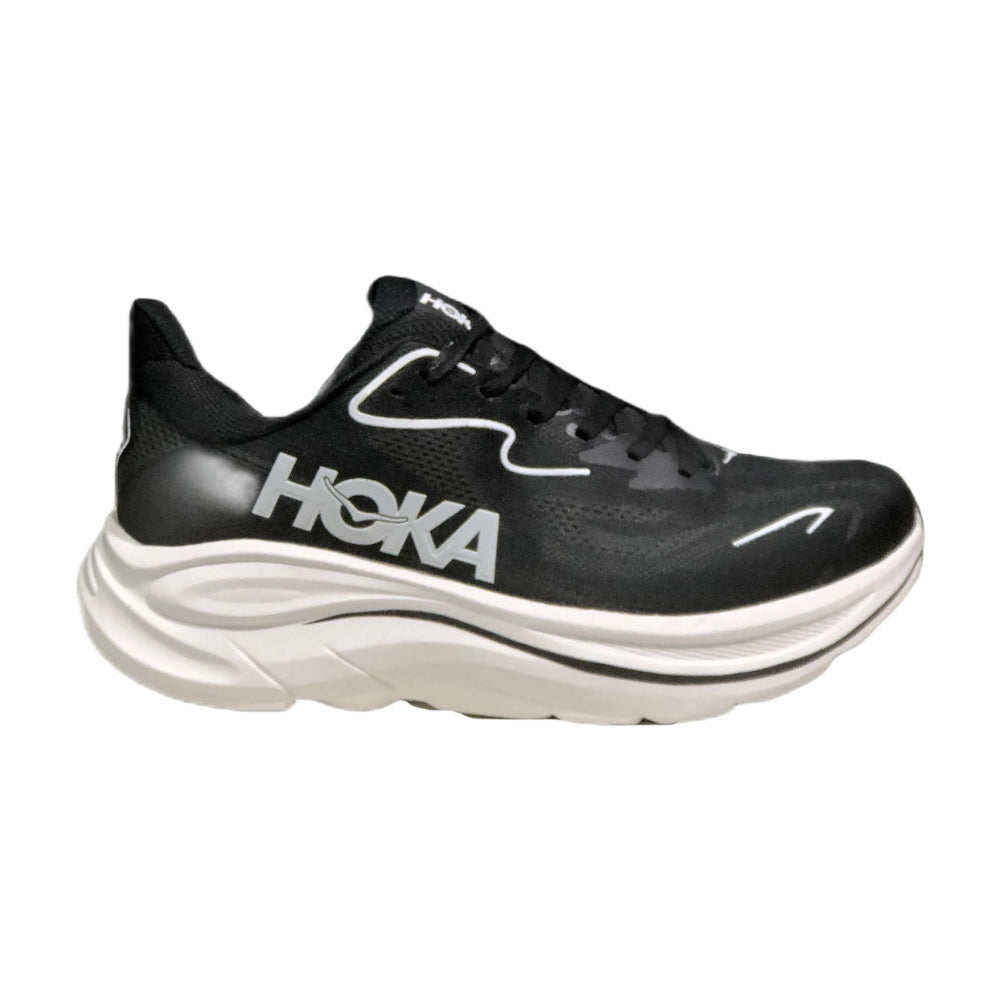 HOKA ONE ONE Clifton 10 Black-white Men's and Women's Running Shoes Outdoor Cushioned Training Shoes