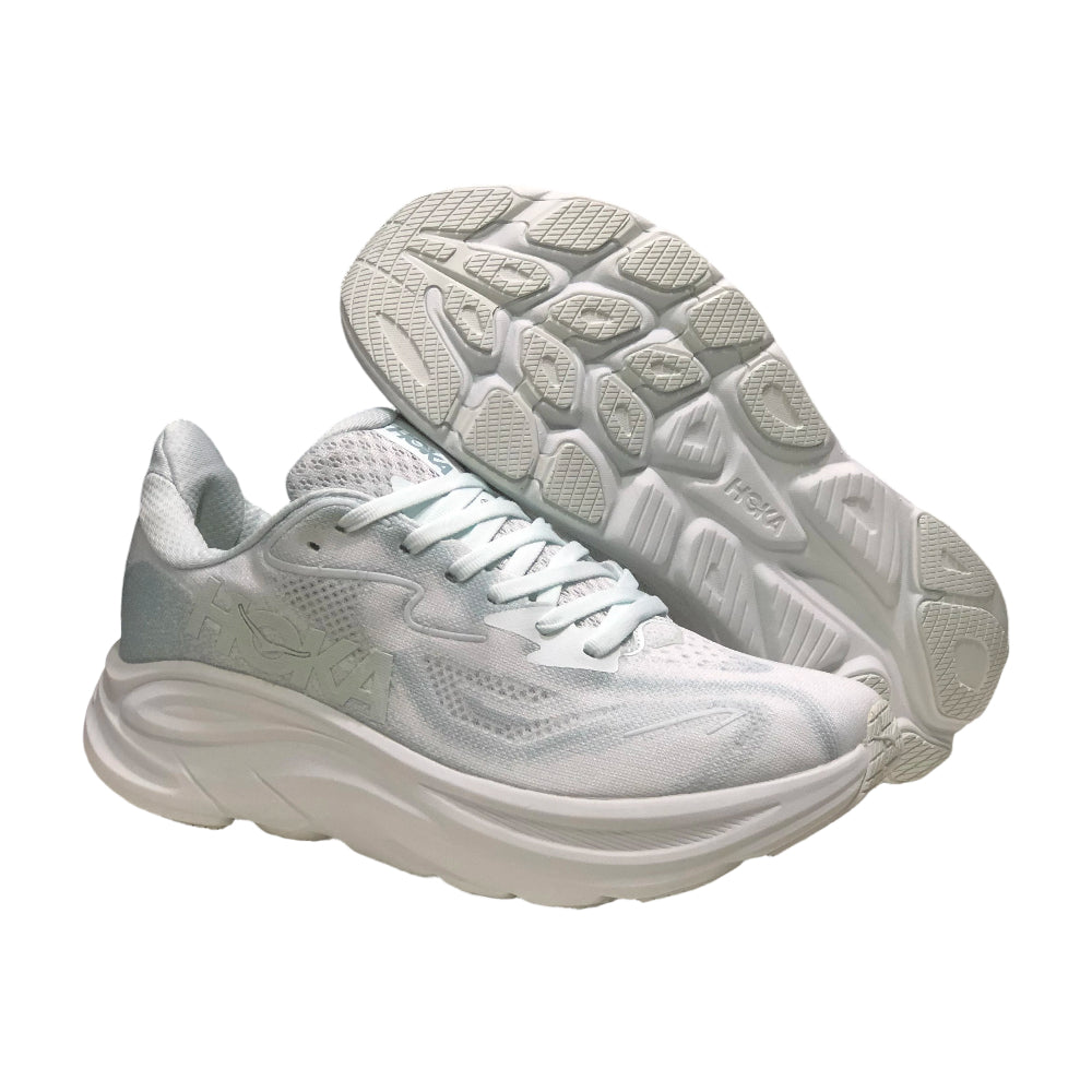 HOKA ONE ONE Clifton 10 Trendy Lightweight Men's and Women's Running Shoes Training Shoes - White-blue