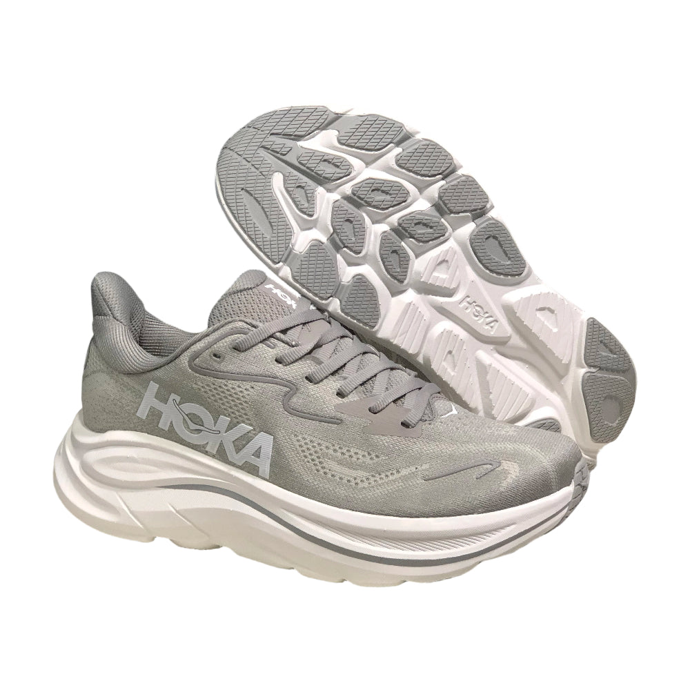 HOKA ONE ONE Clifton 10 Outdoor Cushioned Men's and Women's Running Shoes - Gray
