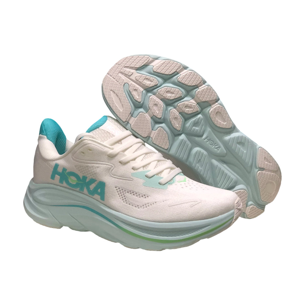 HOKA ONE ONE Clifton 10 Lightweight Anti-slip Men's and Women's Running Shoes Training Shoes - White-green
