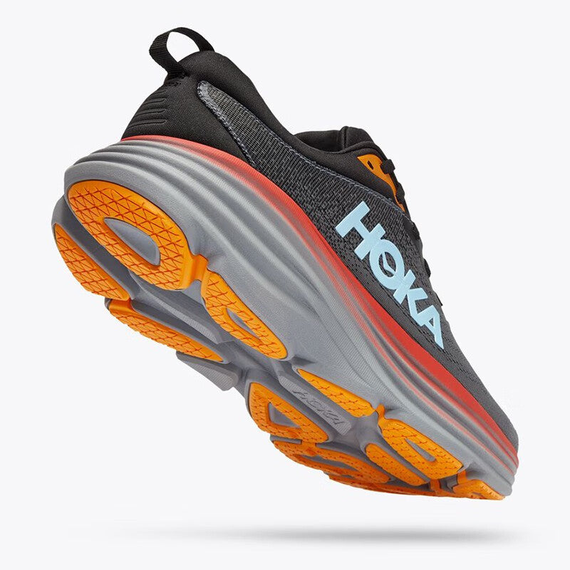 HOKA ONE ONE Bondi 8 Black-gray trendy lightweight men's and women's running shoes training shoes