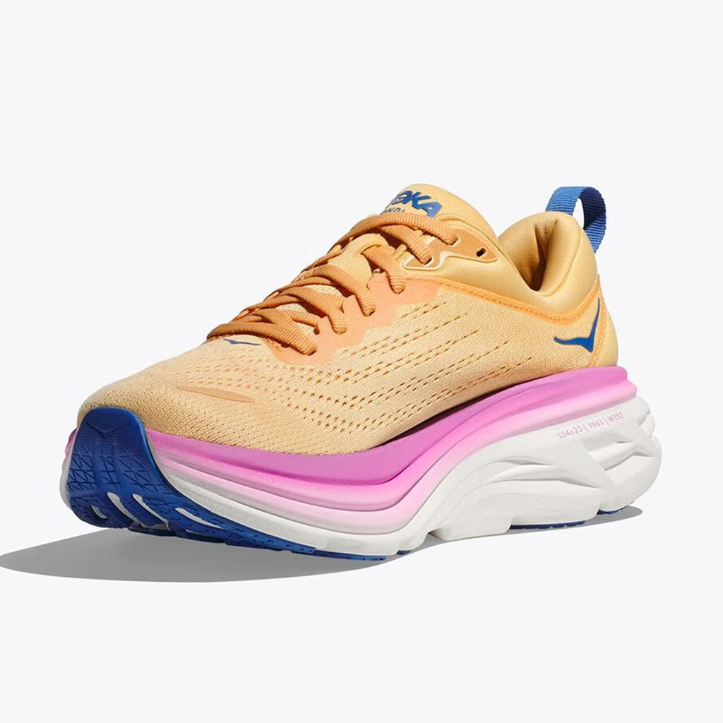 HOKA ONE ONE Bondi 8 Purple yellow comfortable breathable running shoes training shoes for men and women