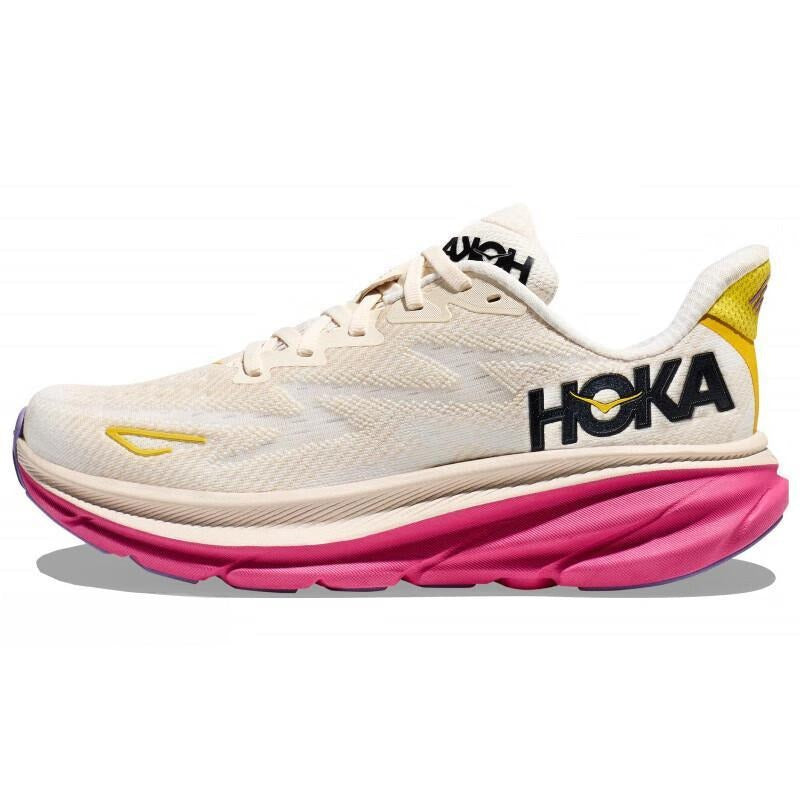 HOKA ONE ONE Clifton 9 Champagne color comfortable and breathable running shoes for men and women training shoes