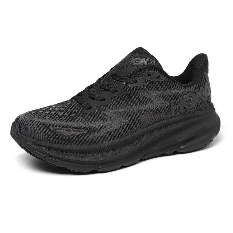 HOKA ONE ONE Clifton 9 Pure black non-slip men's and women's running shoes and training shoes