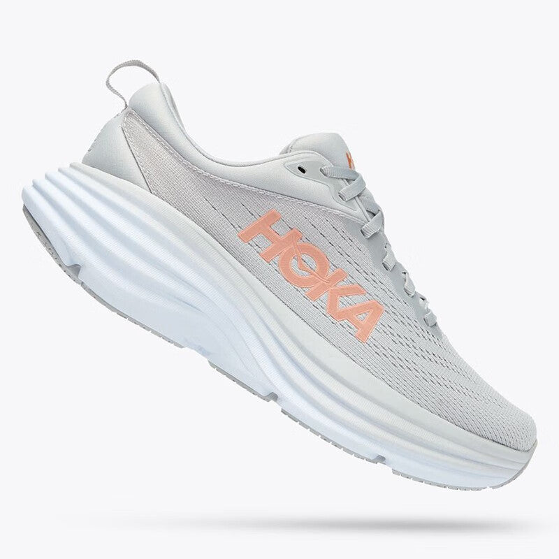 HOKA ONE ONE Bondi 8 Light gray trendy men's and women's running shoes and training shoes