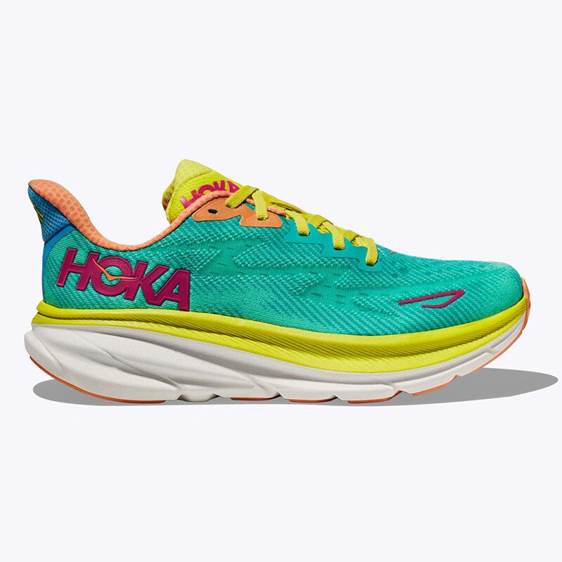 HOKA ONE ONE Clifton 9 Yellow green comfortable breathable running shoes training shoes for men and women