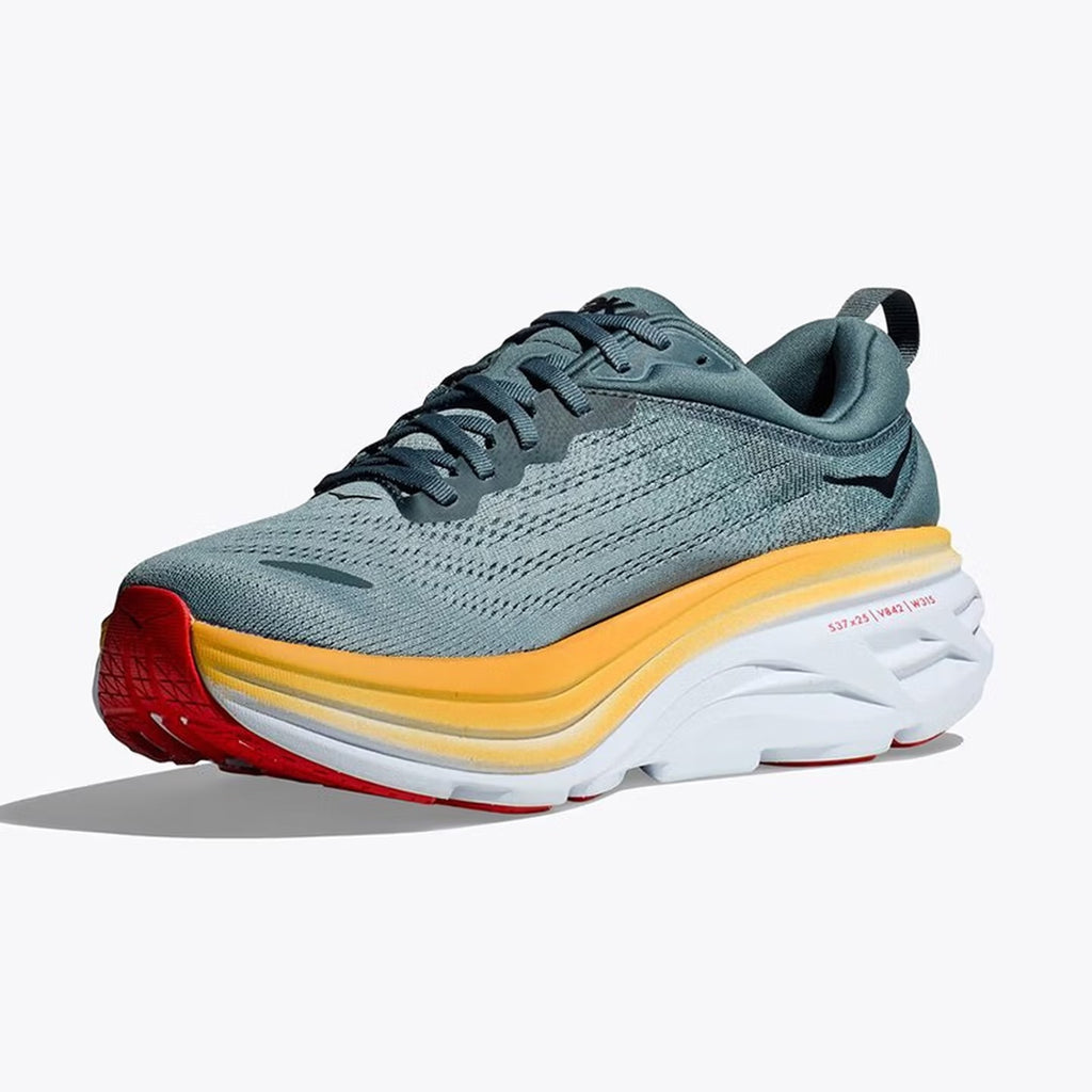 HOKA ONE ONE Bondi 8 Gray yellow outdoor running shoes for men and women training shoes