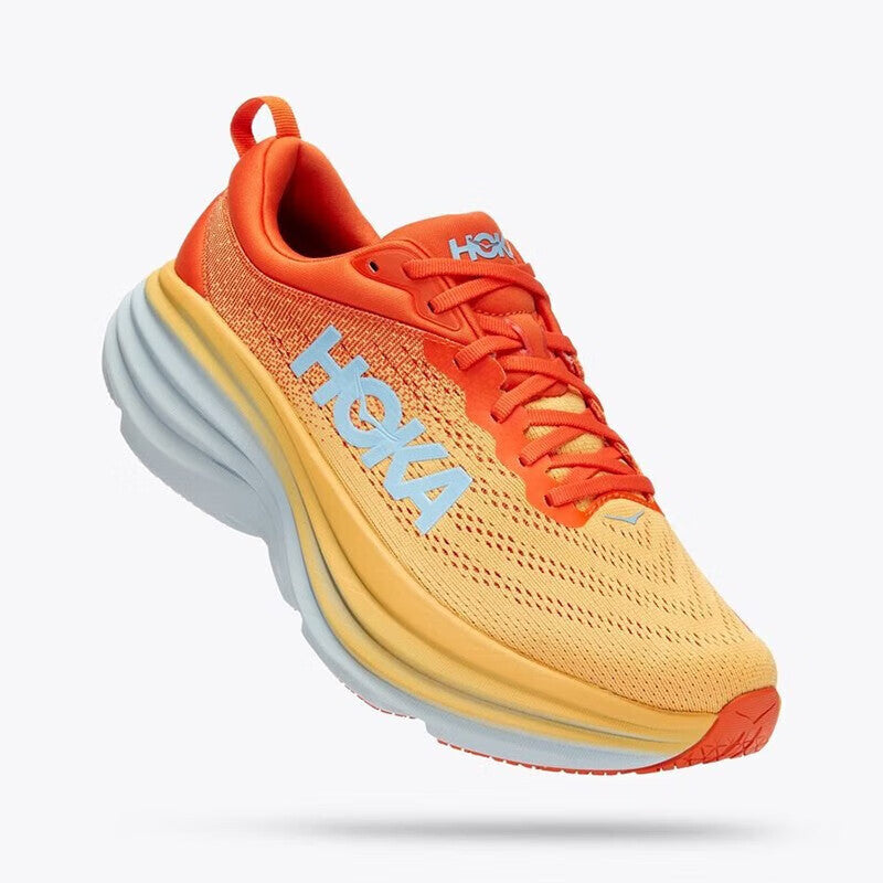 HOKA ONE ONE Bondi 8 Orange-yellow comfortable and breathable running shoes for men and women training shoes