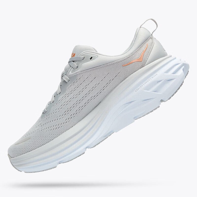 HOKA ONE ONE Bondi 8 Light gray trendy men's and women's running shoes and training shoes