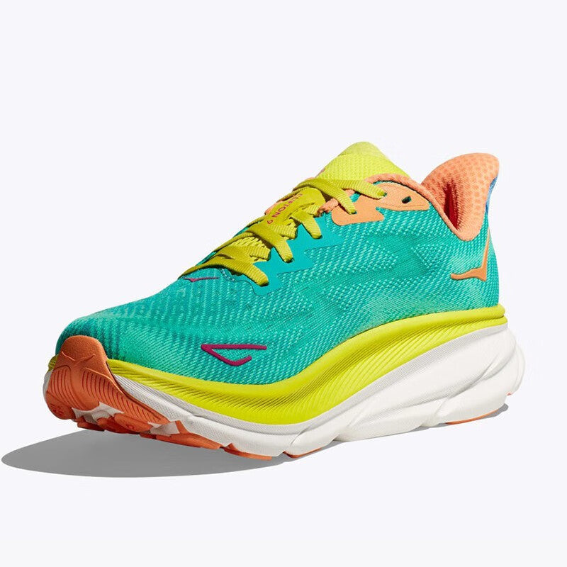 HOKA ONE ONE Clifton 9 Yellow green comfortable breathable running shoes training shoes for men and women