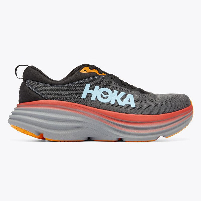 HOKA ONE ONE Bondi 8 Black-gray trendy lightweight men's and women's running shoes training shoes