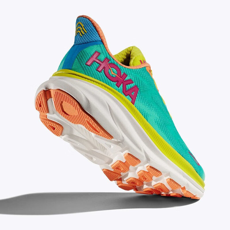 HOKA ONE ONE Clifton 9 Yellow green comfortable breathable running shoes training shoes for men and women