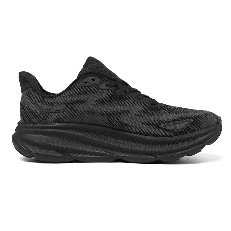 HOKA ONE ONE Clifton 9 Pure black non-slip men's and women's running shoes and training shoes