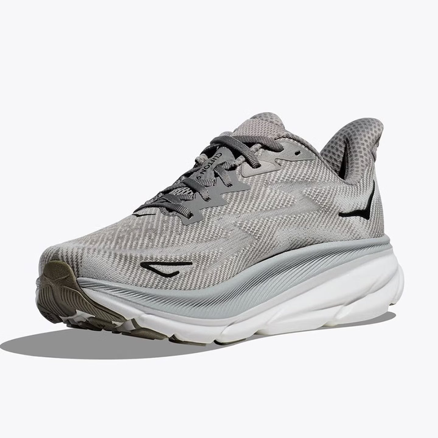 HOKA ONE ONE Clifton 9 Gray outdoor cushioning men's and women's running shoes training shoes