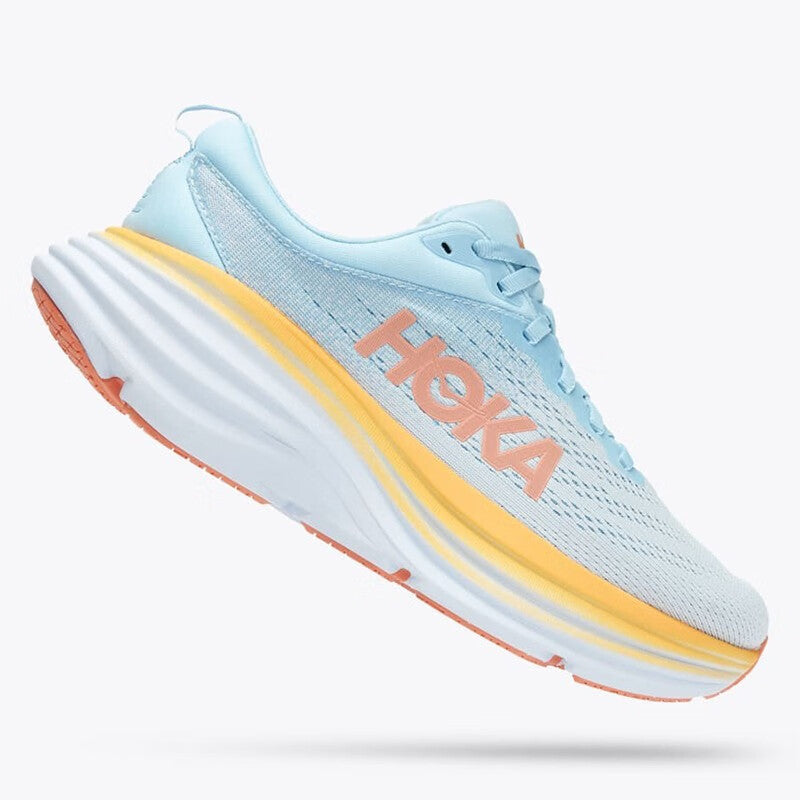 HOKA ONE ONE Bondi 8 Yellow blue gray all terrain men's and women's running shoes training shoes