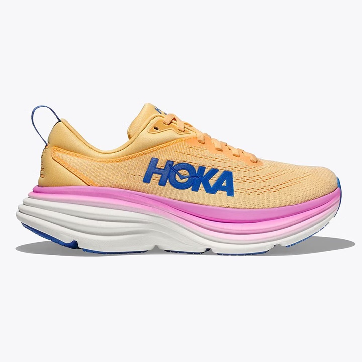 HOKA ONE ONE Bondi 8 Purple yellow comfortable breathable running shoes training shoes for men and women