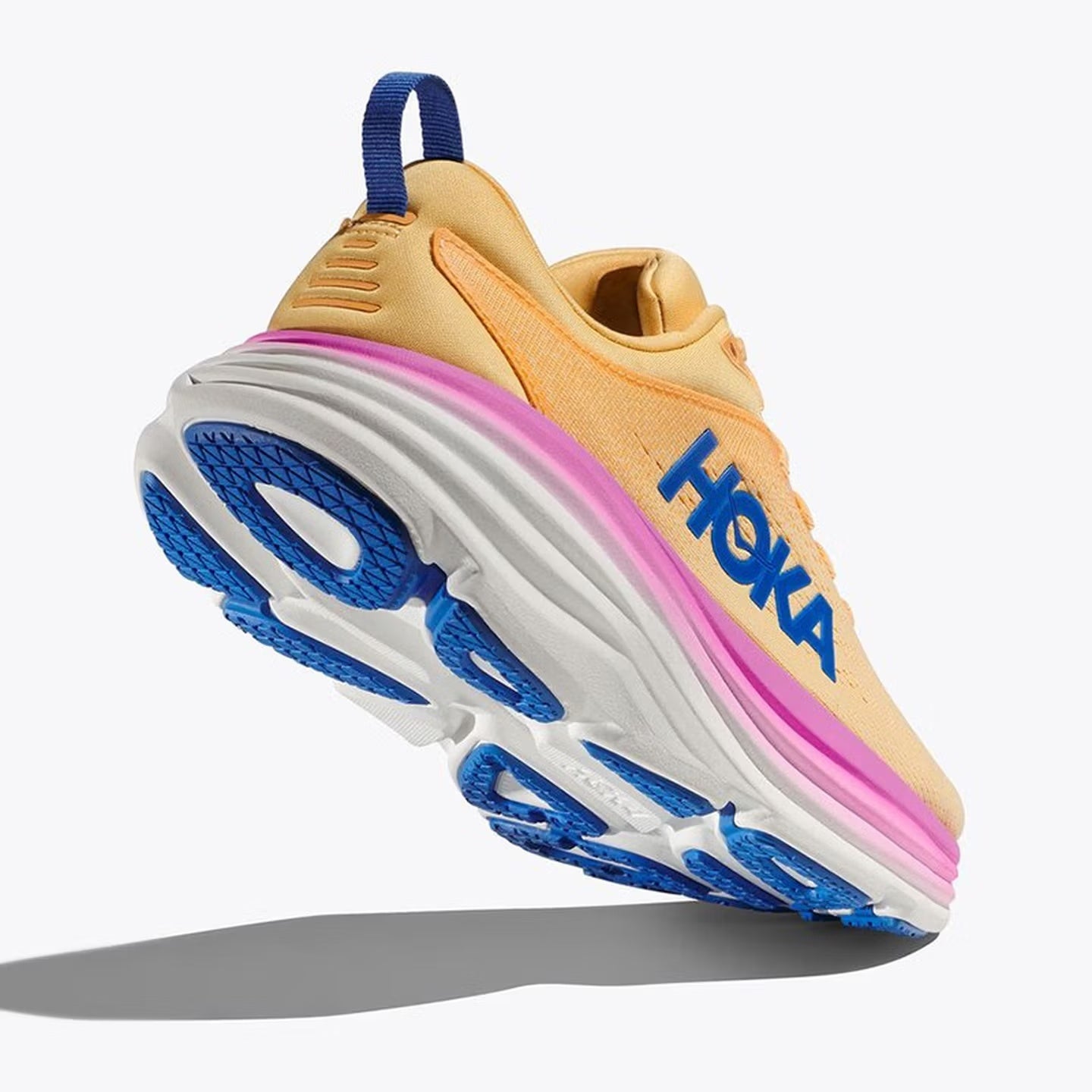 HOKA ONE ONE Bondi 8 Purple yellow comfortable breathable running shoes training shoes for men and women